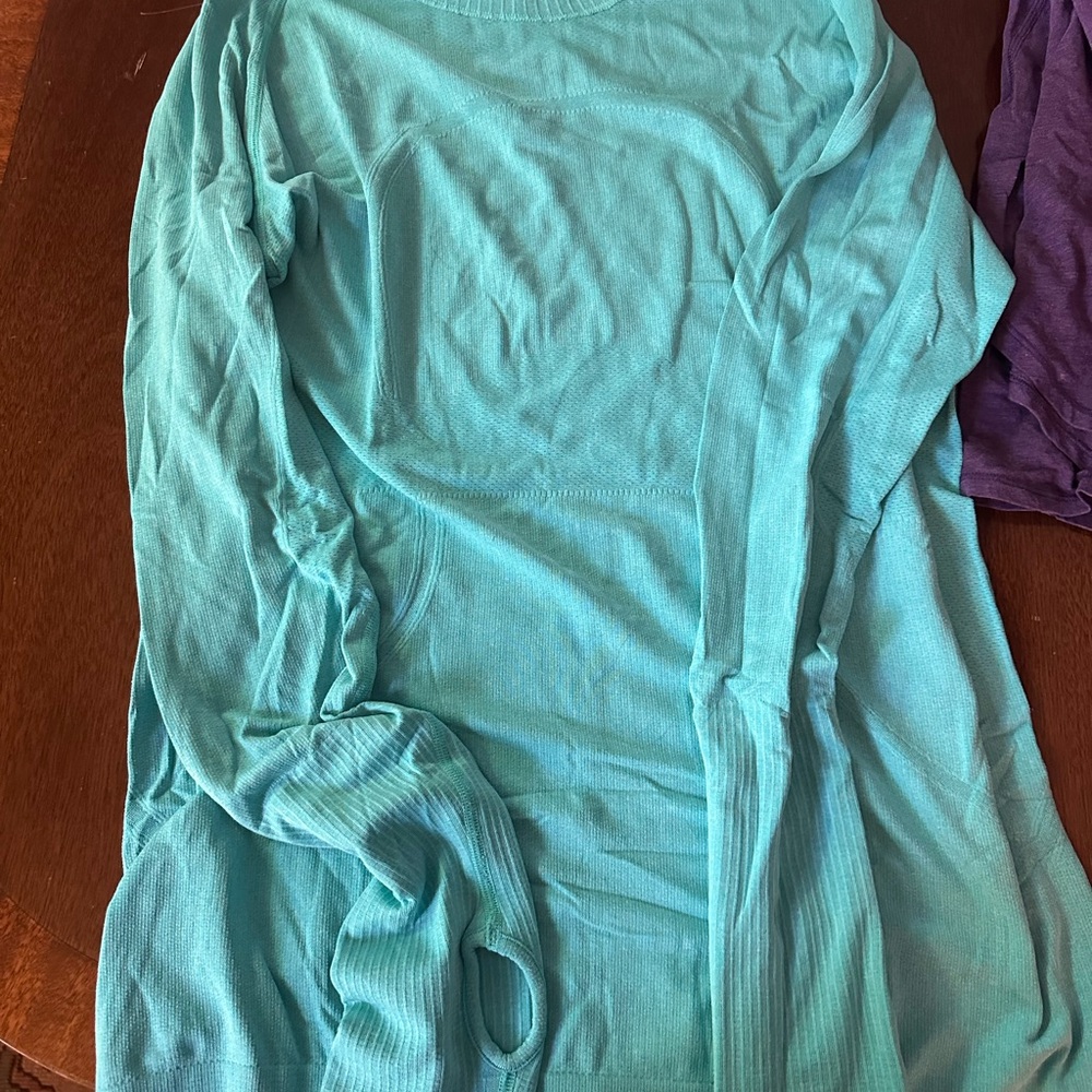 lululemon athletica Long Sleeve Top - Aqua and Purple